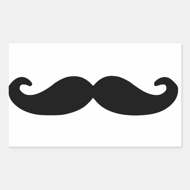 Pegatina Rectangular Mustache/Mustache de manillar negro (Anverso)