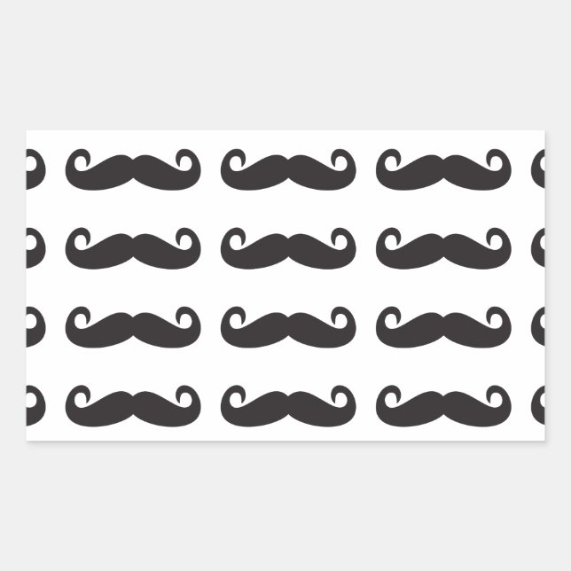 Pegatina Rectangular Mustaches (Anverso)