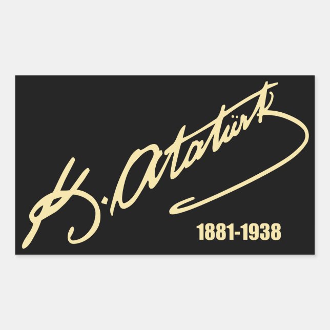 Pegatina Rectangular Mustafa Kemal Ataturk (Anverso)