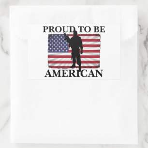 Pegatina Rectangular Muy Patriota Orgulloso de ser Americano Bandera Am