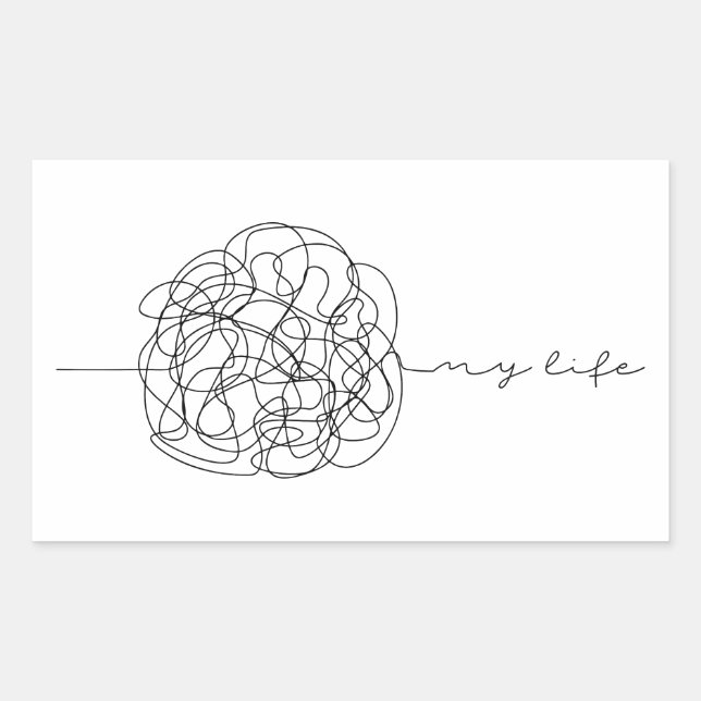 Pegatina Rectangular My Life (Anverso)