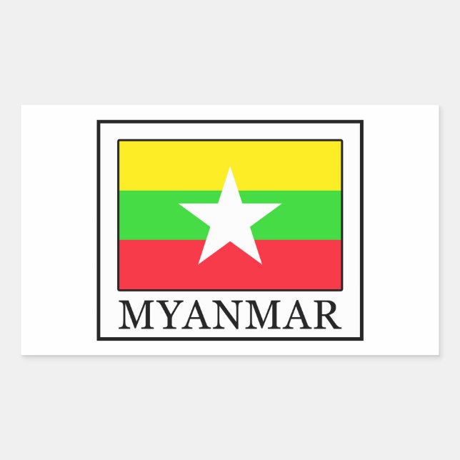 Pegatina Rectangular Myanmar (Anverso)