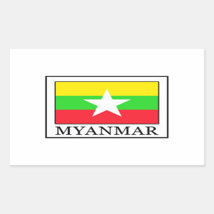 Pegatina Rectangular Myanmar