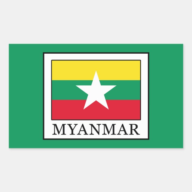 Pegatina Rectangular Myanmar (Anverso)