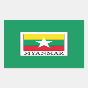 Pegatina Rectangular Myanmar