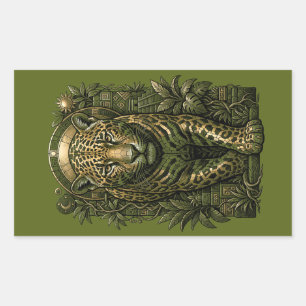 Pegatina Rectangular Mystical Jaguar