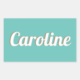 Pegatina Rectangular Naam sticker voor koffer of bagage