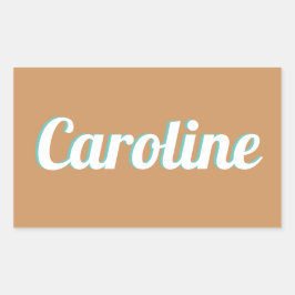 Pegatina Rectangular Naam sticker voor koffer of bagage