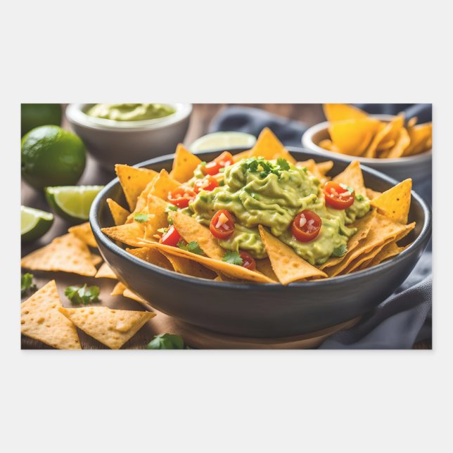 Pegatina Rectangular Nachos cargados (Anverso)