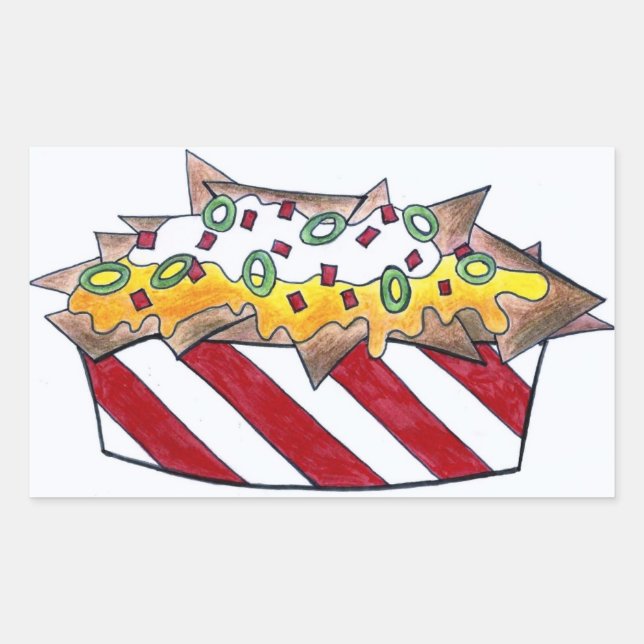 Pegatina Rectangular Nachos de queso Nacho Chips Pegatinas de comida ch (Anverso)