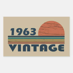 Pegatina Rectangular Nacido en 1963, en un antiguo cumpleaños