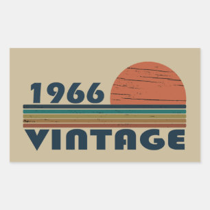 Pegatina Rectangular Nacido en 1966, en un antiguo cumpleaños