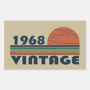 Pegatina Rectangular Nacido en 1968, en un antiguo cumpleaños