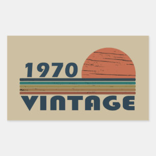 Pegatina Rectangular Nacido en 1970 como regalo de cumpleaños