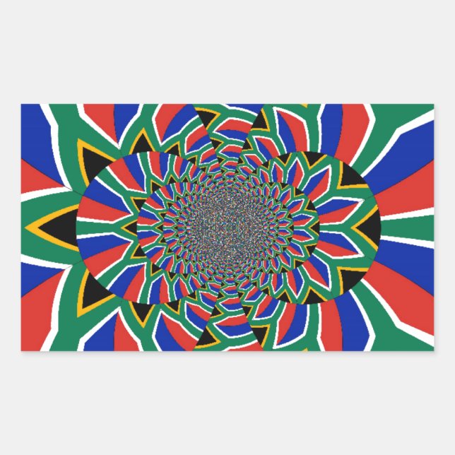 Pegatina Rectangular Nación arcoiris: Vibrante imagen de arte en Sudáfr (Anverso)