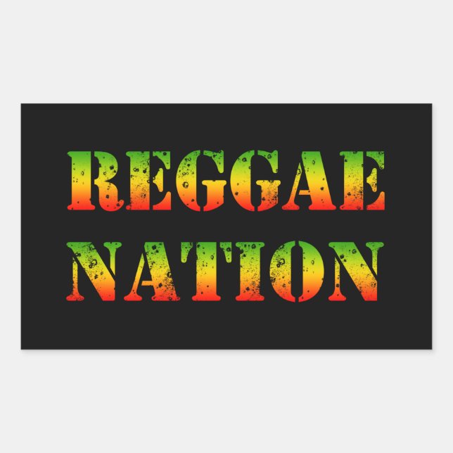 Pegatina Rectangular Nación Reggae (Anverso)