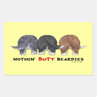 Pegatina Rectangular Nada de "Butt Beardies