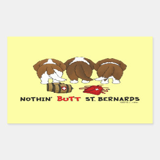 Pegatina Rectangular Nada De Butt St. Bernards