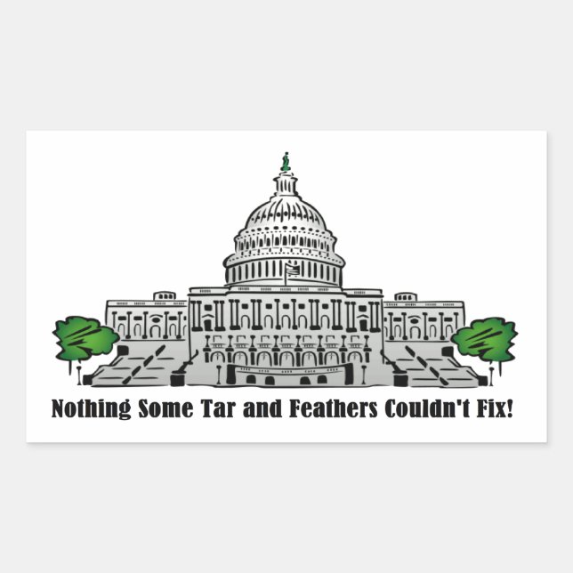 Pegatina Rectangular Nada que Tar y Feathers no pudieran arreglar (Anverso)