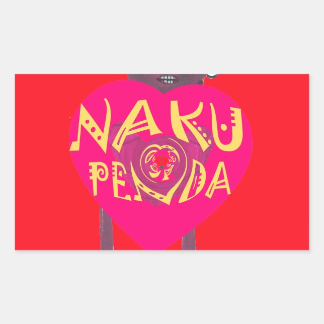 Pegatina Rectangular Nakupenda Love Art - Swahili Heart Design (Anverso)