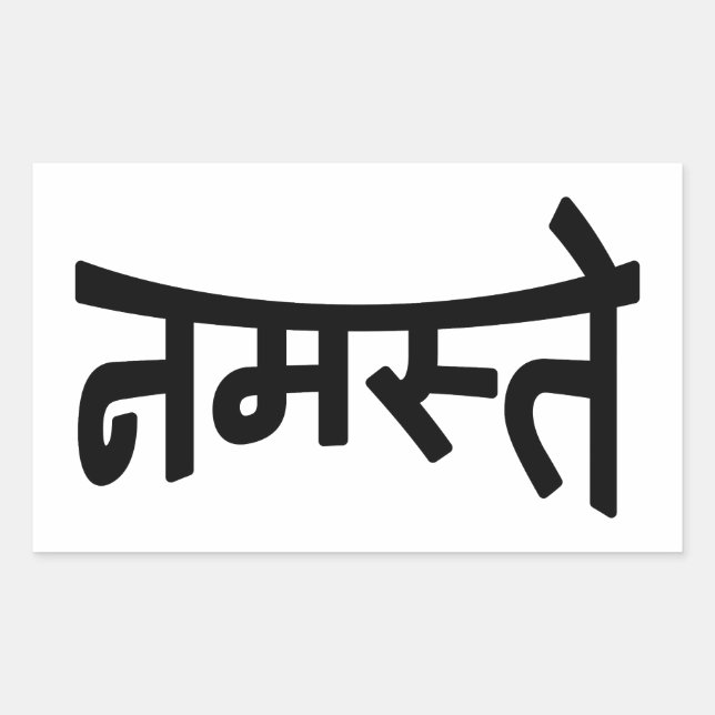 Pegatina Rectangular Namaste (न म ते) - Guión Devanagari (Anverso)