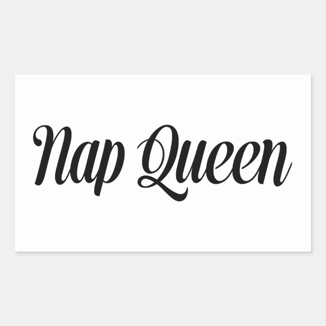 Pegatina Rectangular Nap Queen Typography (Anverso)