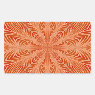 Pegatina Rectangular Naranja Burst