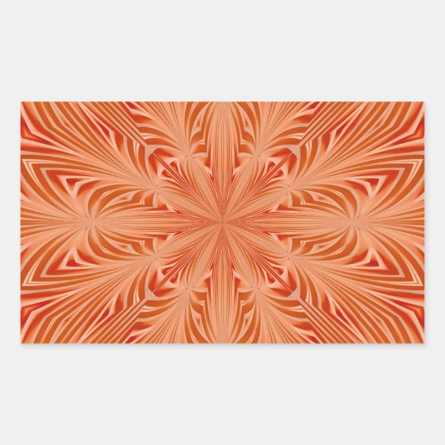 Pegatina Rectangular Naranja Burst (Anverso)