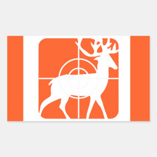Pegatina Rectangular Naranja cazando dinero en la mira