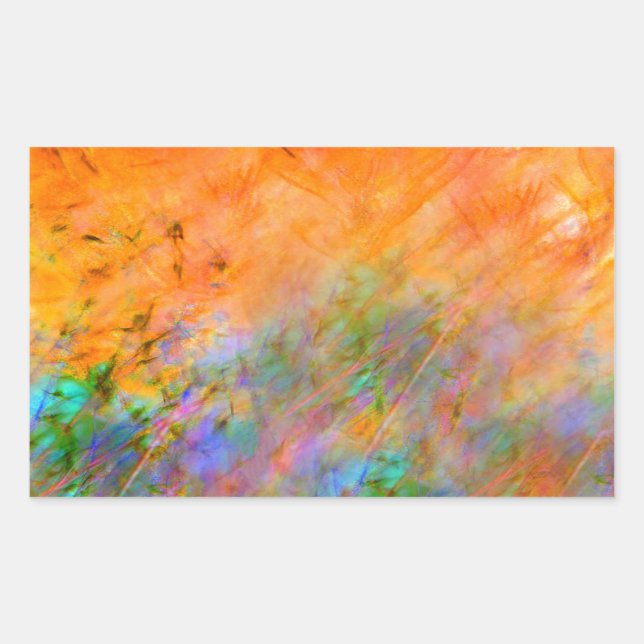 Pegatina Rectangular Naranja Dreamscape (Anverso)