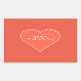 Pegatina Rectangular Naranja feliz Día de la Madre