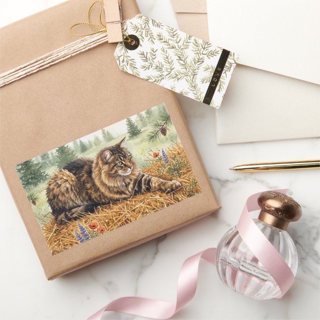 Pegatina Rectangular Nari del bosque (Regalar)