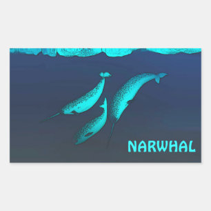 Pegatina Rectangular Narwhal