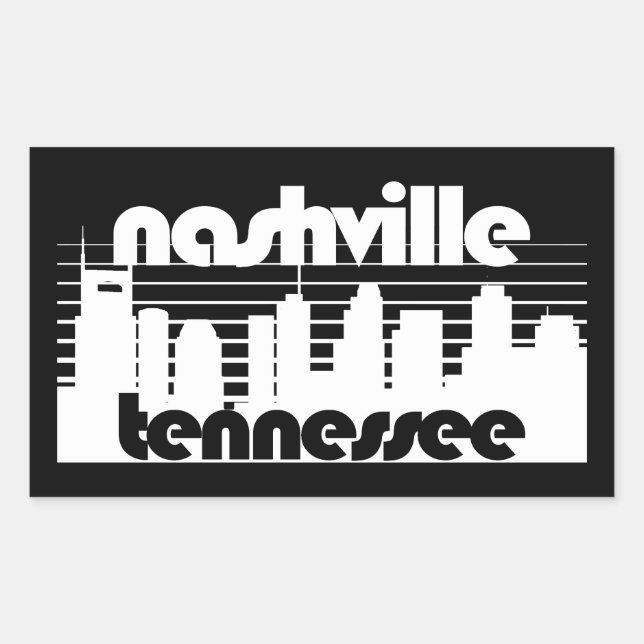 Pegatina Rectangular Nashville Tennessee (Anverso)
