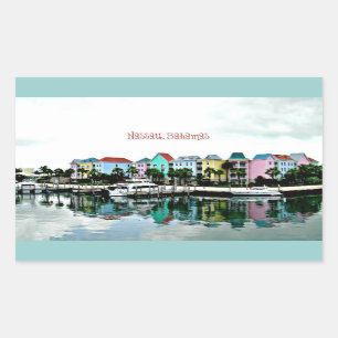 Pegatina Rectangular Nassau Bahamas