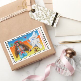 Pegatina Rectangular Natividad de Navidad australiana