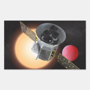 Pegatina Rectangular Nave espacial cazadora de planetas TESS