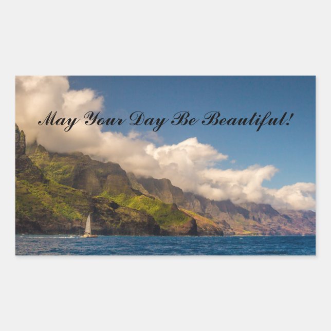 Pegatina Rectangular Navegación de la costa costa (Anverso)