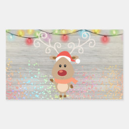 Pegatina Rectangular Navidad