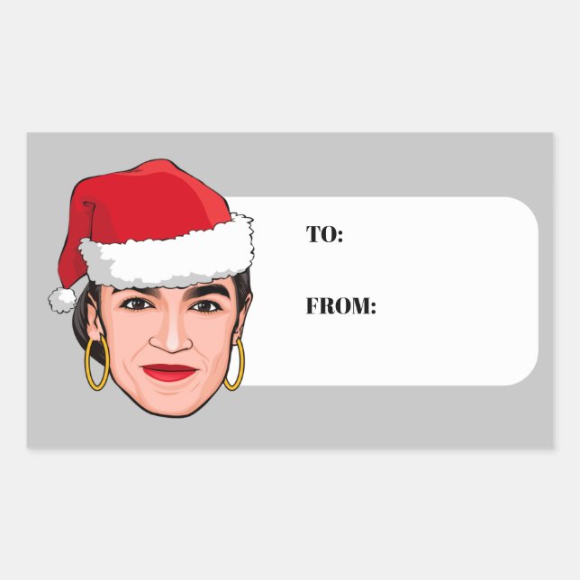Pegatina Rectangular Navidad AOC (Anverso)