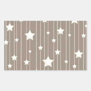 Pegatina Rectangular navidad de navidad blanca estrella garland