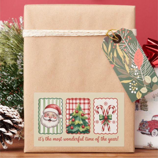 Pegatina Rectangular Navidad Es la época más maravillosa del año (Vacaciones)