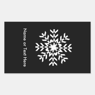 Pegatina Rectangular Navidad geométrico del copo de nieve tribal