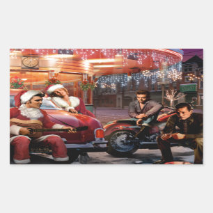 Pegatina Rectangular Navidad legendario