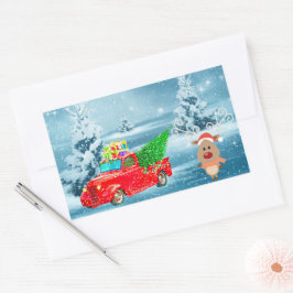 Pegatina Rectangular Navidades