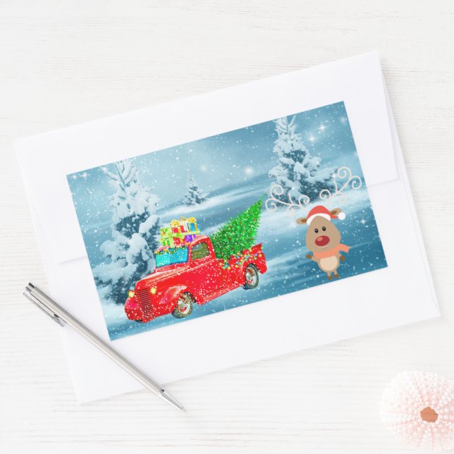 Pegatina Rectangular Navidades (Sobre)