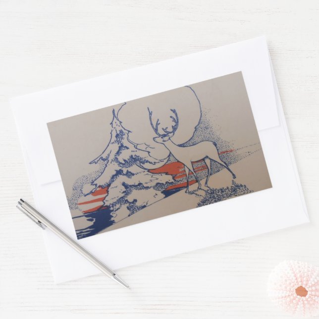 Pegatina Rectangular Navidades (Sobre)