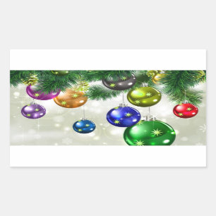 Pegatina Rectangular Navidades