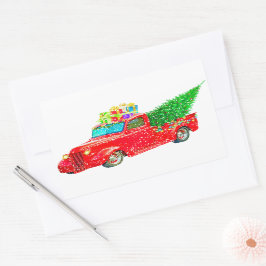 Pegatina Rectangular Navidades