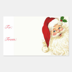 Pegatina Rectangular Navidades Adorables de Santa Clause Regalos Pegati
